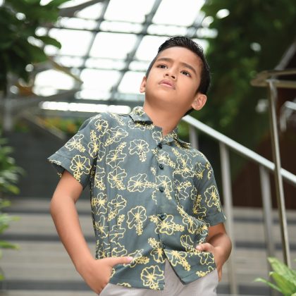 Boy Batik Shirt Dark Green | BH003-062